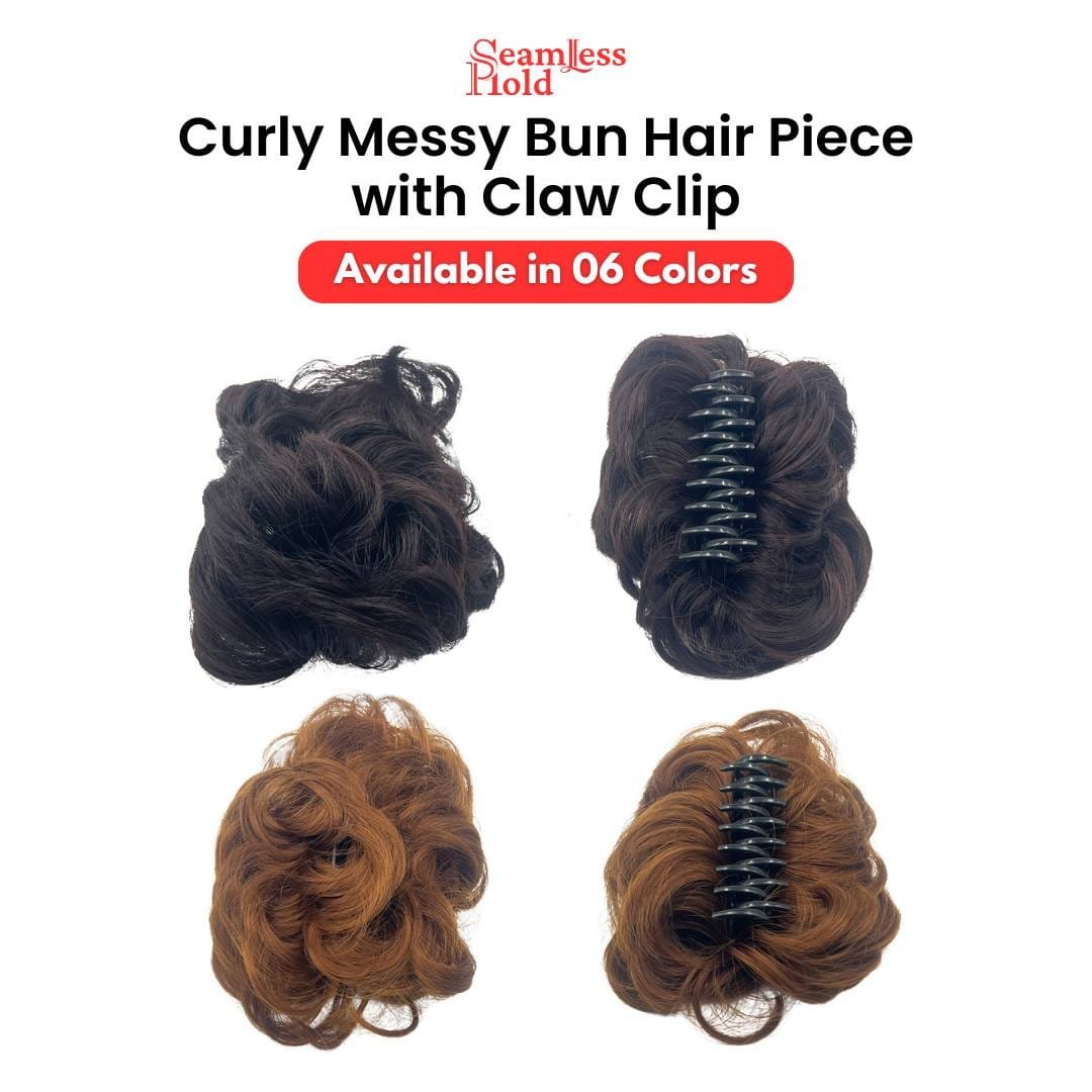 Curly Messy Bun Hair Piece with Claw Clip - Image 2