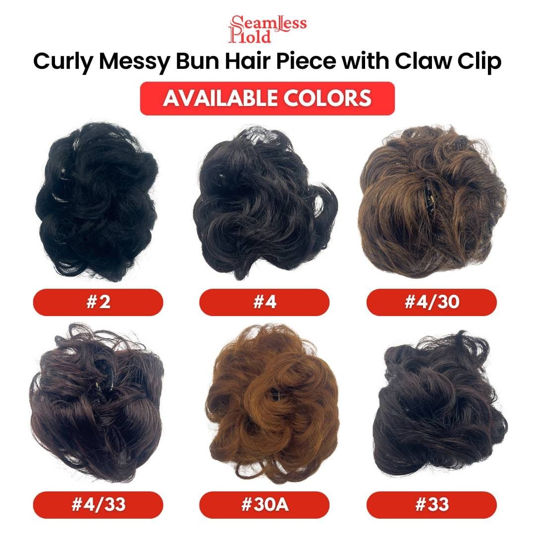 Curly Messy Bun Hair Piece with Claw Clip - Image 4