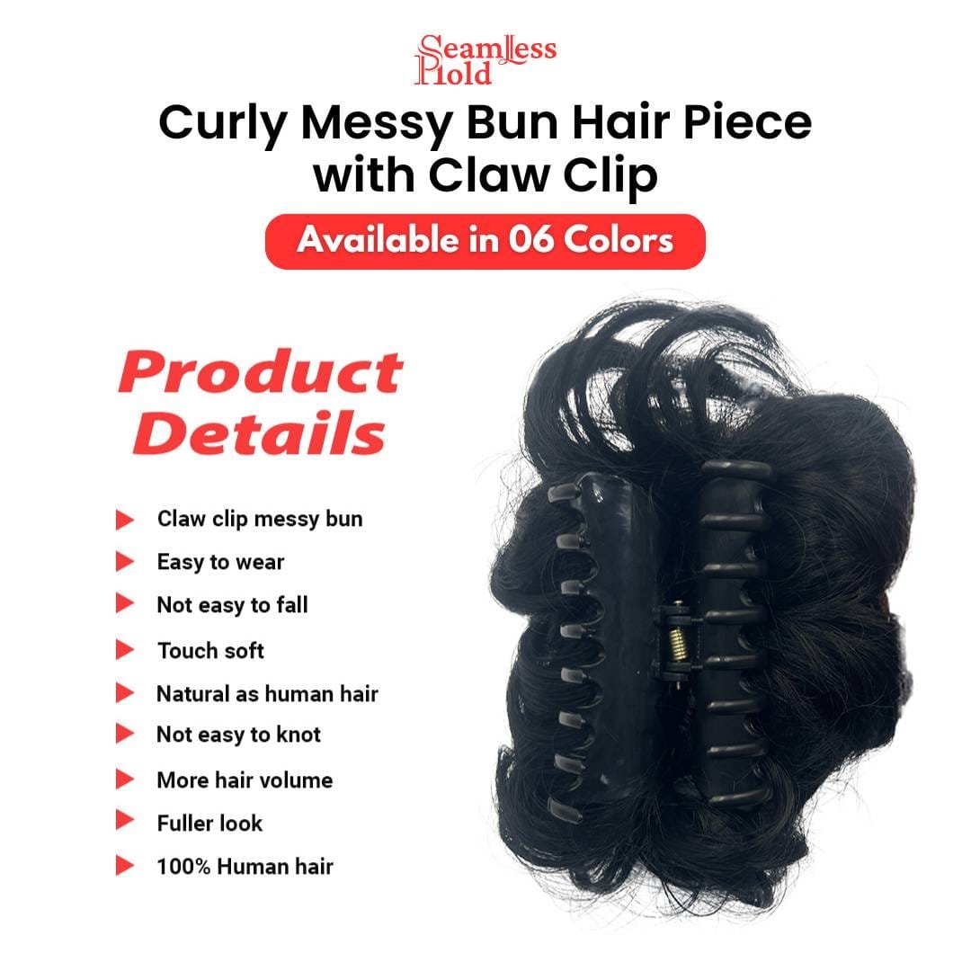 Curly Messy Bun Hair Piece with Claw Clip - Image 5
