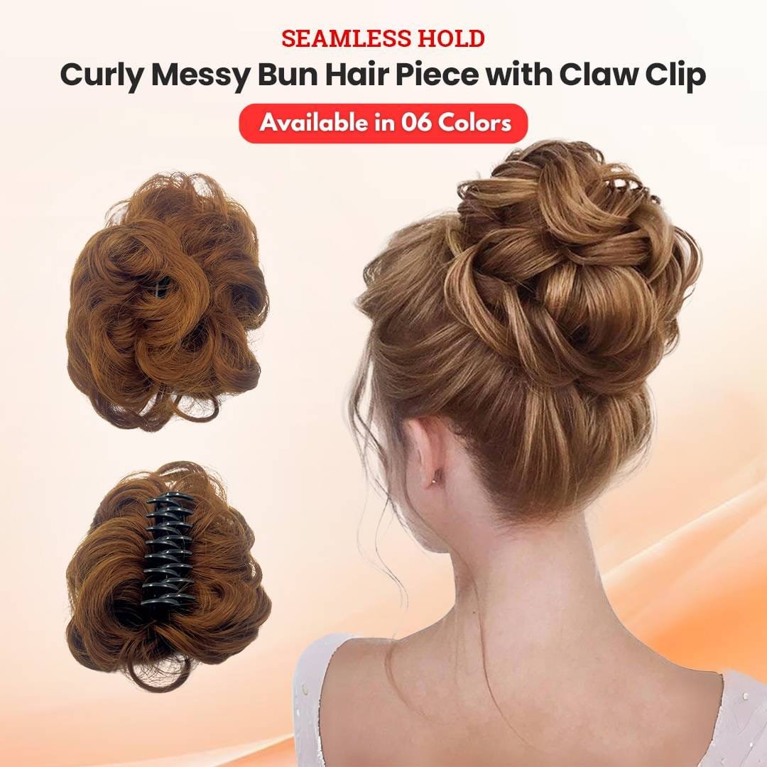 Curly Messy Bun Hair Piece with Claw Clip - Image 6
