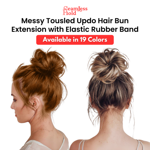 Seamless Hold Messy Tousled Upon Hair Bun Extension With Elastic Rubber Band