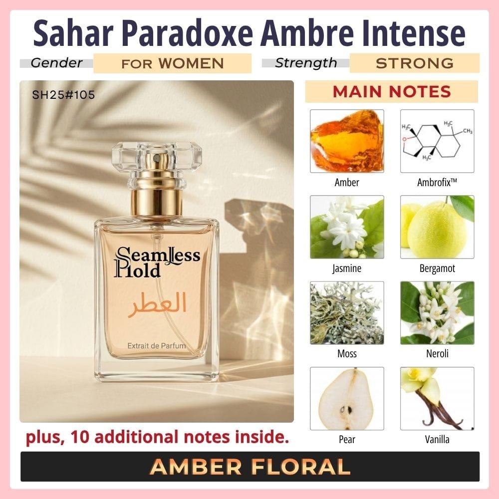 Sahar Paradoxe Ambre Intense White Floral Vanilla Amber Perfume for Women - Image 2