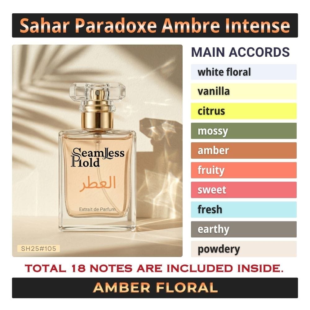 Sahar Paradoxe Ambre Intense White Floral Vanilla Amber Perfume for Women - Image 4