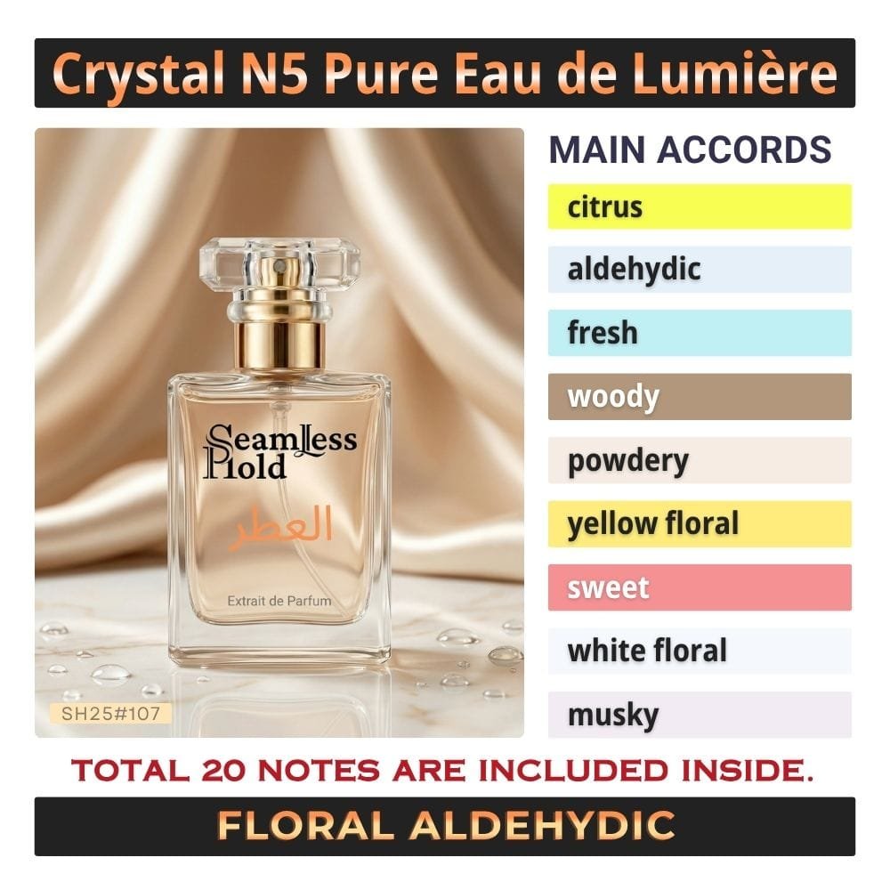 Crystal N5 Pure Eau de Lumiere Citrus Aldehydic Floral Perfume for Women - Image 4