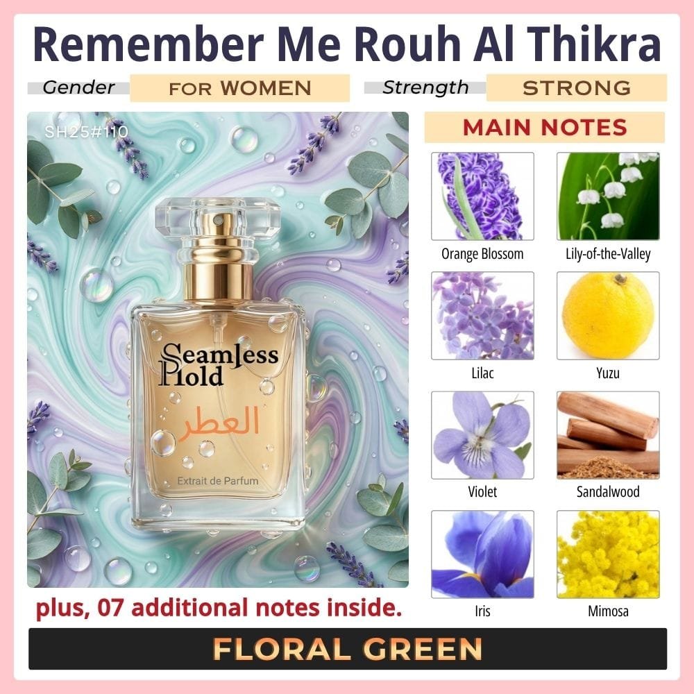 Remember Me Rouh Al Thikra Green Floral Citrus Perfume for Women - Image 2