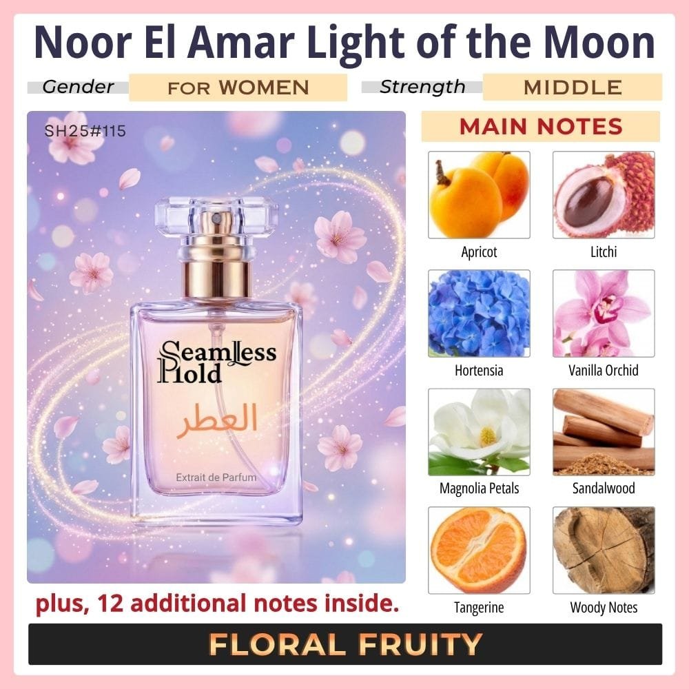 Noor El Amar Light of the Moon Floral Fruity Apricot Musk Perfume for Women - Image 2