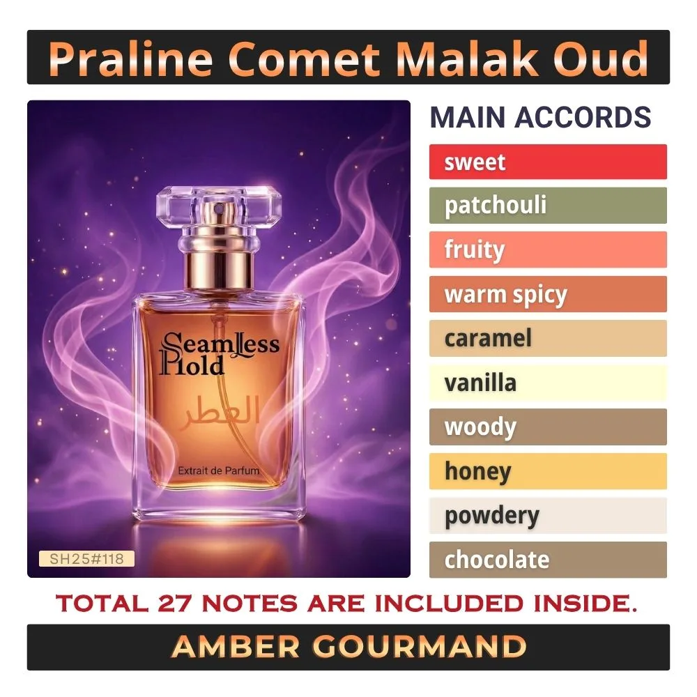 Praline Comet Malak Oud Sweet Patchouli Chocolate Vanilla Perfume for Women - Image 4