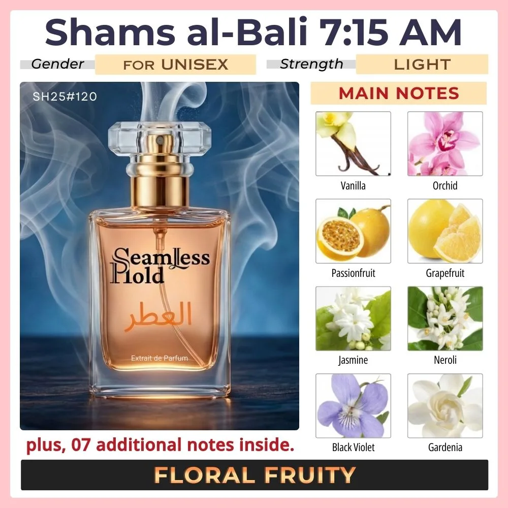 Shams al-Bali 7:15 AM Vanilla Passionfruit Jasmine Perfume for Women & Men - Image 2