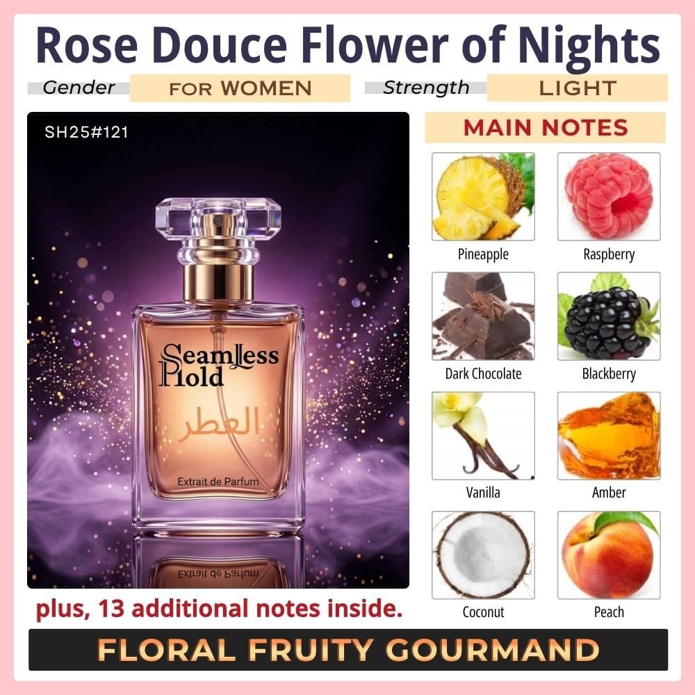 Rose Douce Flower of Nights Fruity Floral Chocolate Vanilla Perfume for Women - Image 2