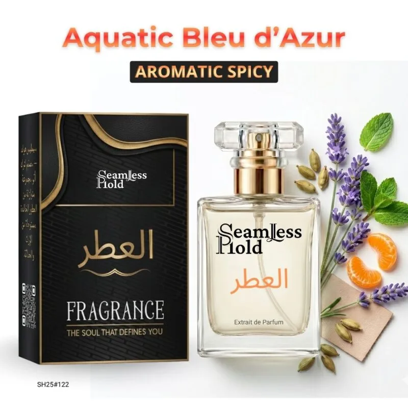 Aquatic Bleu d’Azur Lavender Mint Mandarin Amber Leather Perfume for Men