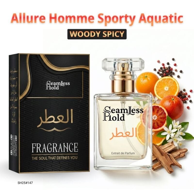Allure Homme Sporty Aquatic Orange Sea Notes Aldehydes Tonka Amber Perfume for Men