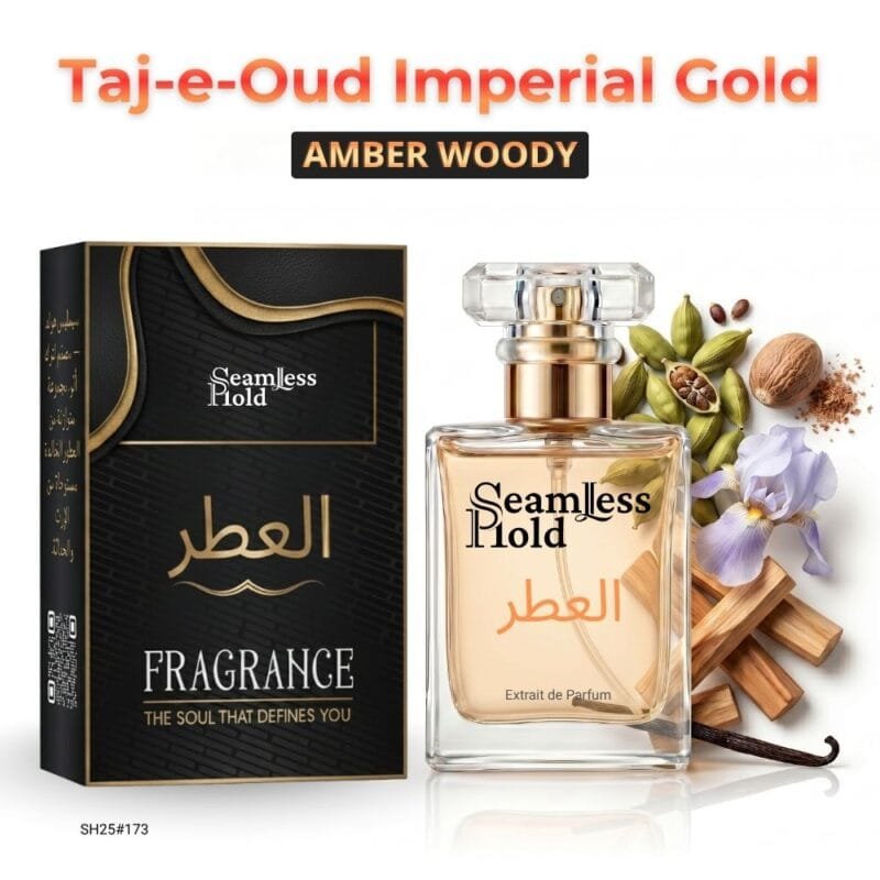 Taj-e-Oud Imperial Gold Nutmeg Cardamom Iris Sandalwood Amber Perfume for Men