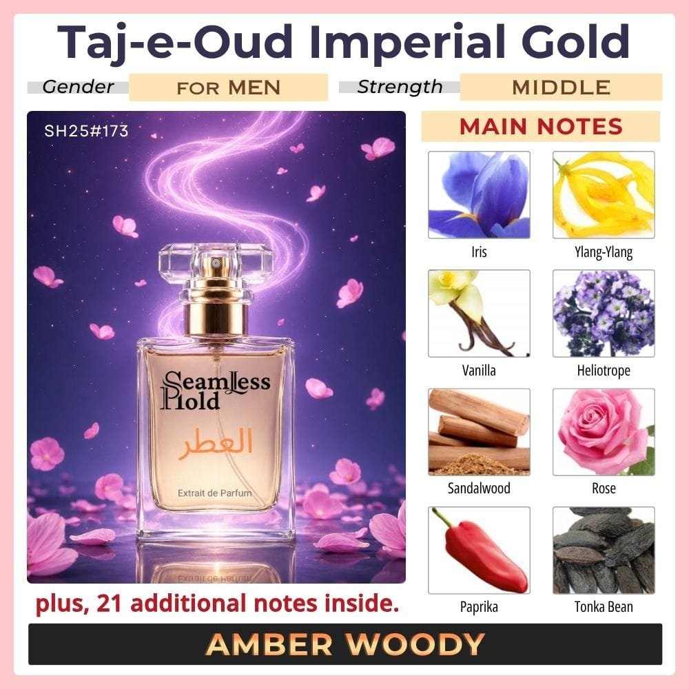 Taj-e-Oud Imperial Gold Nutmeg Cardamom Iris Sandalwood Amber Perfume for Men - Image 2