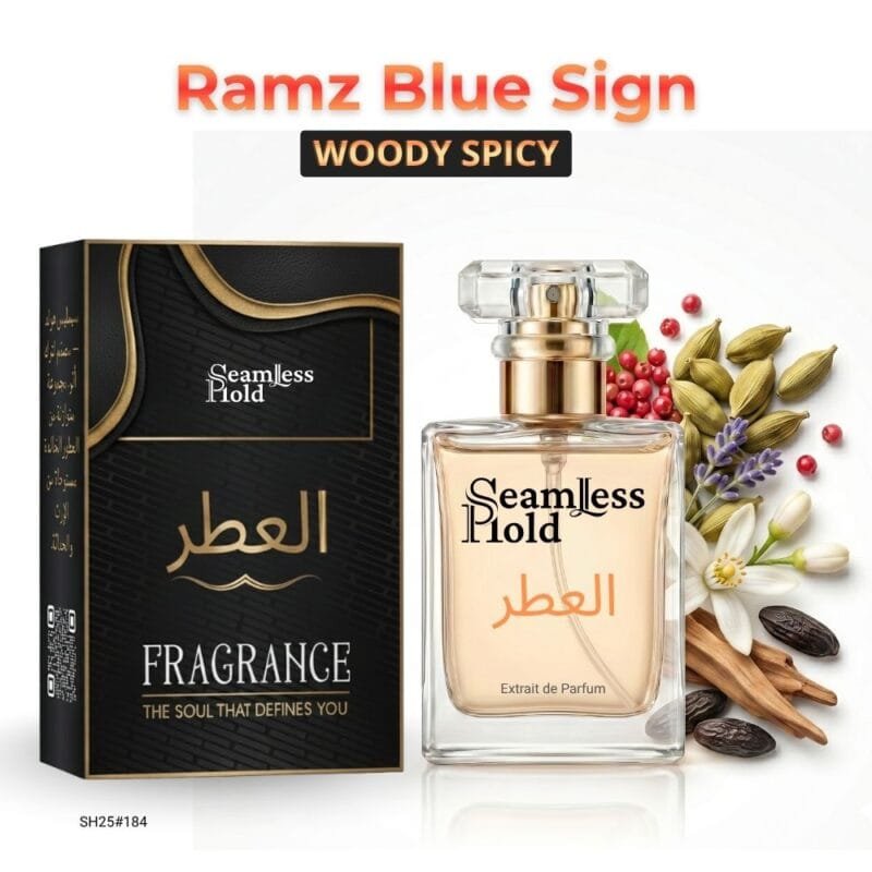 Ramz Blue Sign Cardamom Pink Pepper Violet Leaf Tonka Cashmere Wood Perfume for Men