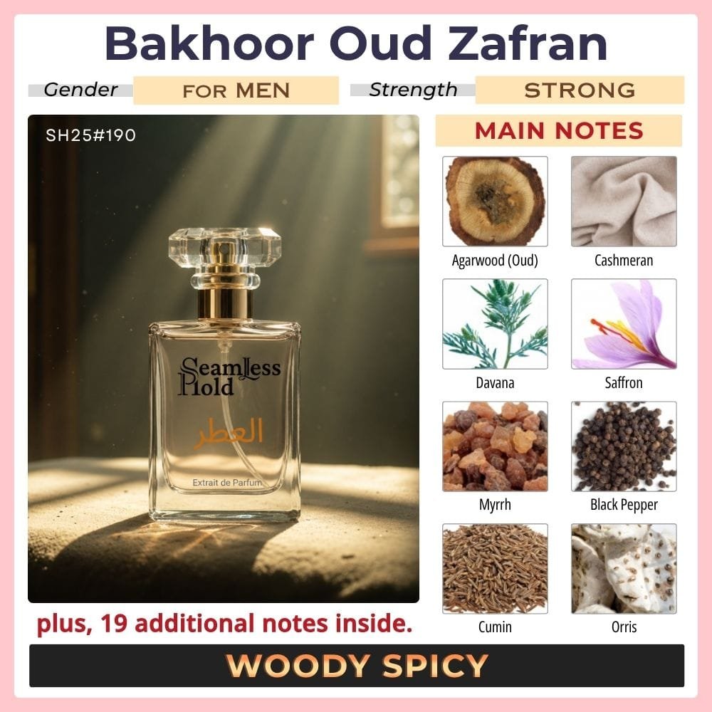 Bakhoor Oud Zafran Incense Saffron Cardamom Sandalwood Oud Perfume for Men - Image 2