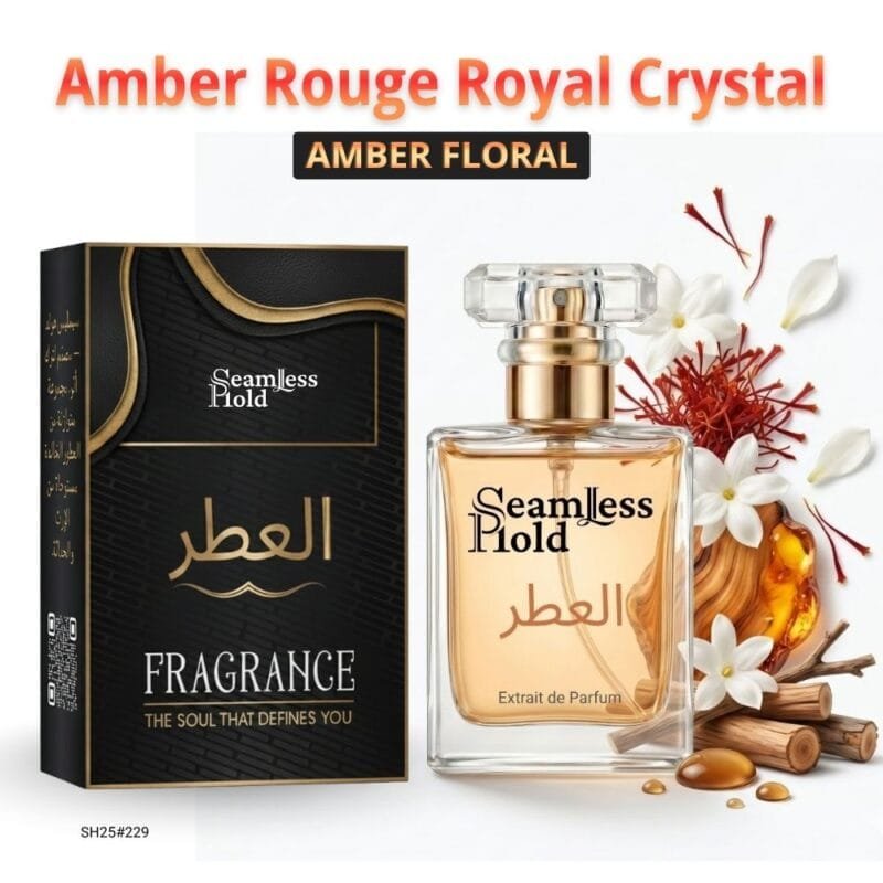 Amber Rouge Royal Crystal Saffron Jasmine Amberwood Cedar Perfume for Men and Women