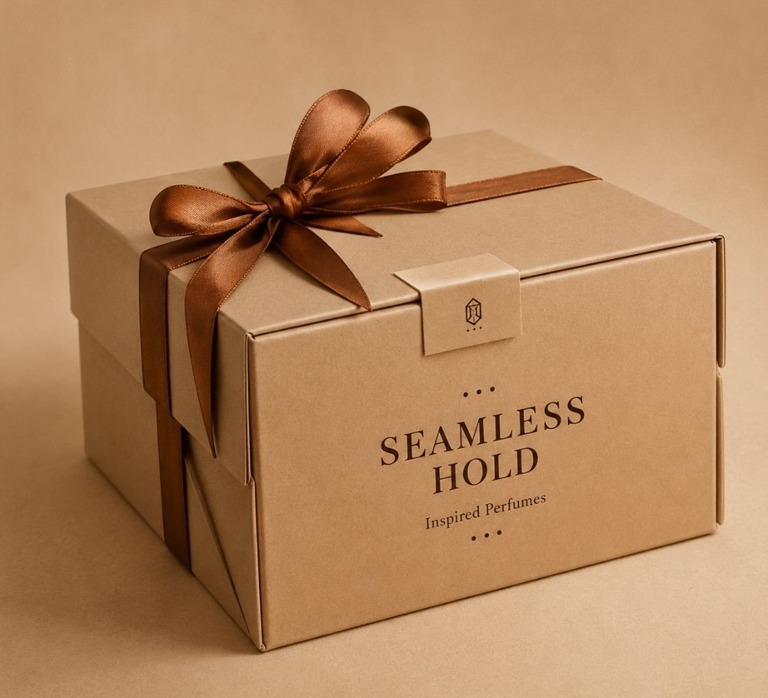 Seamless Hold gift box tied with a ribbon